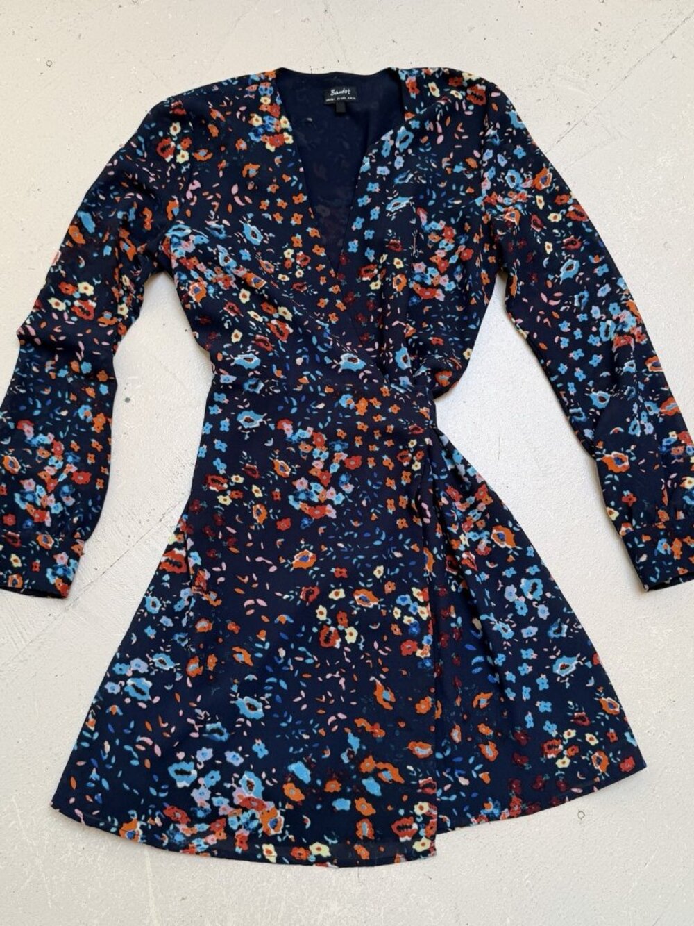 Bardot Wrap Dress Womens 4 V-Neck Floral Boho Whimsical Femme Party Wedding